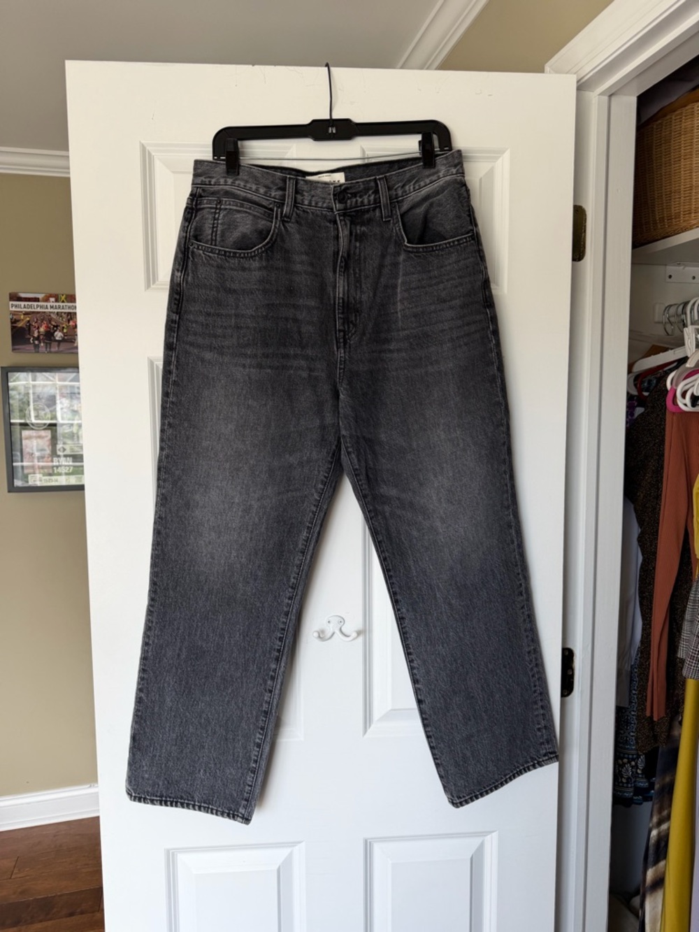 SLVRLAKE Women's Washed Charcoal Black Cropped Jeans